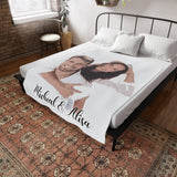 Personalized Couple Photo Blanket, Couple Portrait Photo on Blanket