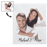 Personalized Couple Photo Blanket, Couple Portrait Photo on Blanket - GreatestCustom