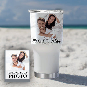 Personalized Couple Valentine Tumblers with Pictures, Valentine Couple Photo Tumbler - GreatestCustom