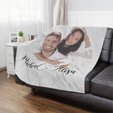 Personalized Couple Photo Blanket, Couple Photo on Blanket - GreatestCustom