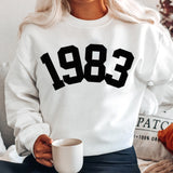 Custom Year 40th Birthday Sweatshirt, 1983 Birthday Year Number Sweatshirt for Women - GreatestCustom