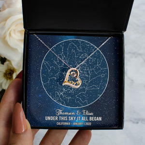 Personalized Star Map Valentine Love Dancing Necklace - GreatestCustom
