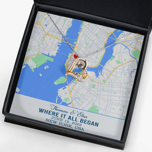 Personalized Where It All Began Anniversary Maps Valentine Necklace - GreatestCustom