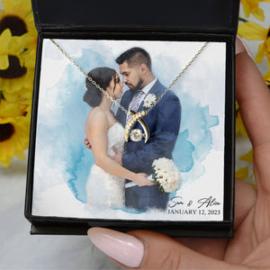 Custom Photo Wedding Necklace, Bride and Groom Necklace with Picture