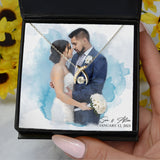 Custom Photo Wedding Necklace, Bride and Groom Necklace with Picture