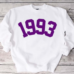 Womens 30th Birthday Sweatshirt, 1993 Birthday Year Number Sweatshirt for Women - GreatestCustom