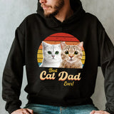 Best Cat Dad Ever Personalized Cat Photo Vintage Retro Hoodie, Father's Day Gift Hoodie