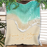 Personalized Couple Ocean Blanket, Couple Beach Blanket, Couple Anniversary Gift Sea Blanket - Greatestcustom
