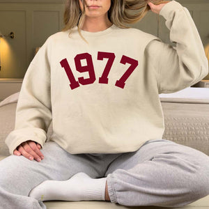 Custom Year 46th Birthday Sweatshirt, 1977 Birthday Year Sweatshirt for Women - GreatestCustom