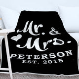 Personalized Mr & Mrs Gift, Wedding Gift, Couple Gift, Engaged Gift, Gift For Her, Gift For Him Premium Blanket