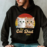 Best Cat Dad Ever Personalized Cat Photo Vintage Retro Hoodie - GreatestCustom