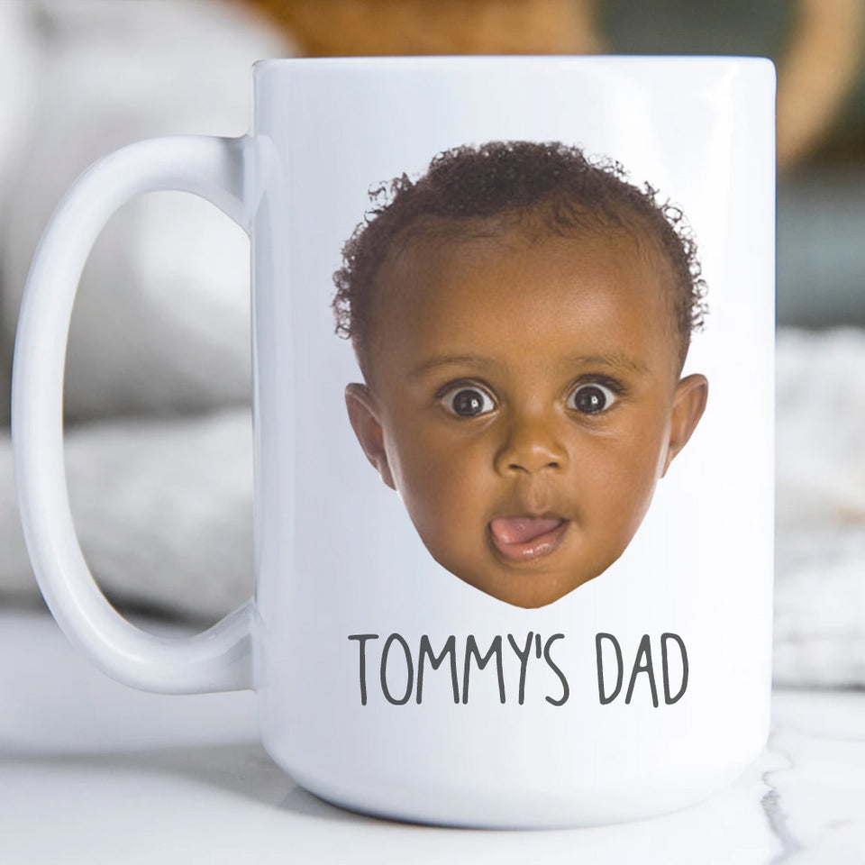 Baby Photo Personalized Mug, Custom Coffee Mug Gift, Baby Face Gift Mug, Fathers Day Gift