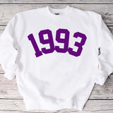 Custom Year 30th Birthday Sweatshirt, 1993 Birthday Year Number Sweatshirt for Women - GreatestCustom