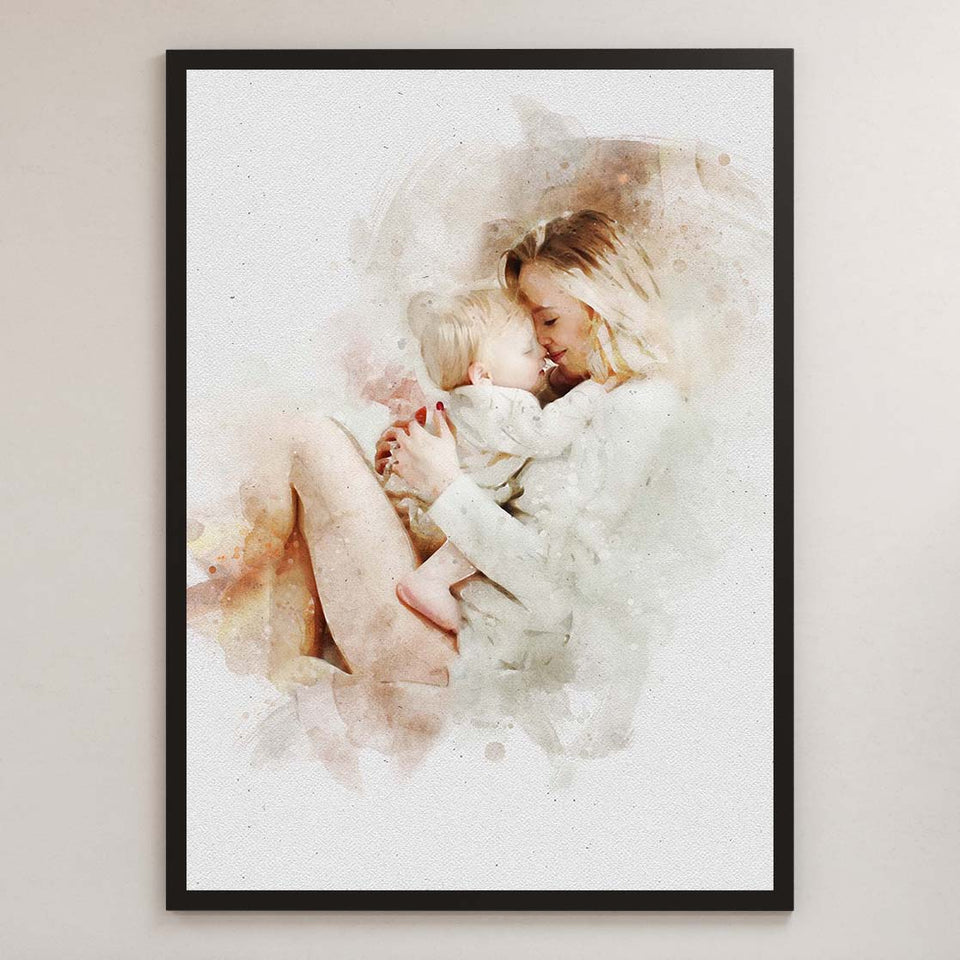 A Realistic Pencil Sketch of Mother-daughter Love Canvas Prints Mother and  Daughter in Nature's Embrace PNG, JPG & MP4 Collection - Etsy