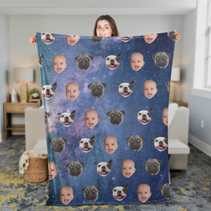 Custom Funny Blanket with Pictures, Personalized Custom Photo Galaxy Fleece/Sherpa Blankets