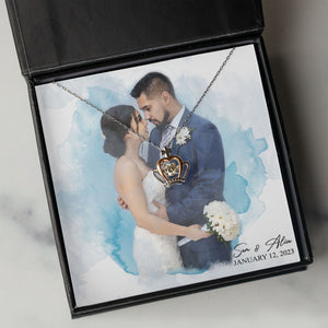 Custom Photo Wedding Necklace, Bride and Groom Necklace with Picture