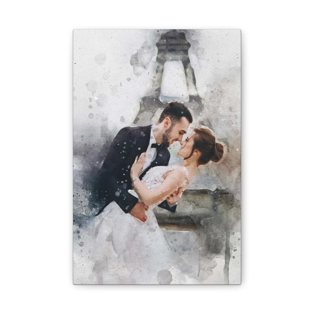 Custom Wedding Portrait From Photo, Custom Couple Portrait Watercolor, Gift For Her. Wedding Gift Ideas
