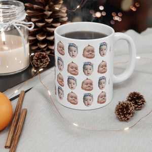 Custom Face Pattern Mug, Customized Baby Mug, Baby Face Photo Mug, Personalized Gift For Mom Dad Grandma Grandpa, Custom Photo Coffee Mug