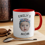 Personalized Custom Baby Face Mom Accent Mug, Mom Gift Coffee Mug - GreatestCustom
