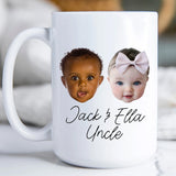 Two Baby Face Mug, Custom Baby Face Mug, Photo Mug, Custom Mug, Personalized Gift, Custom Mug, Gift For Uncle