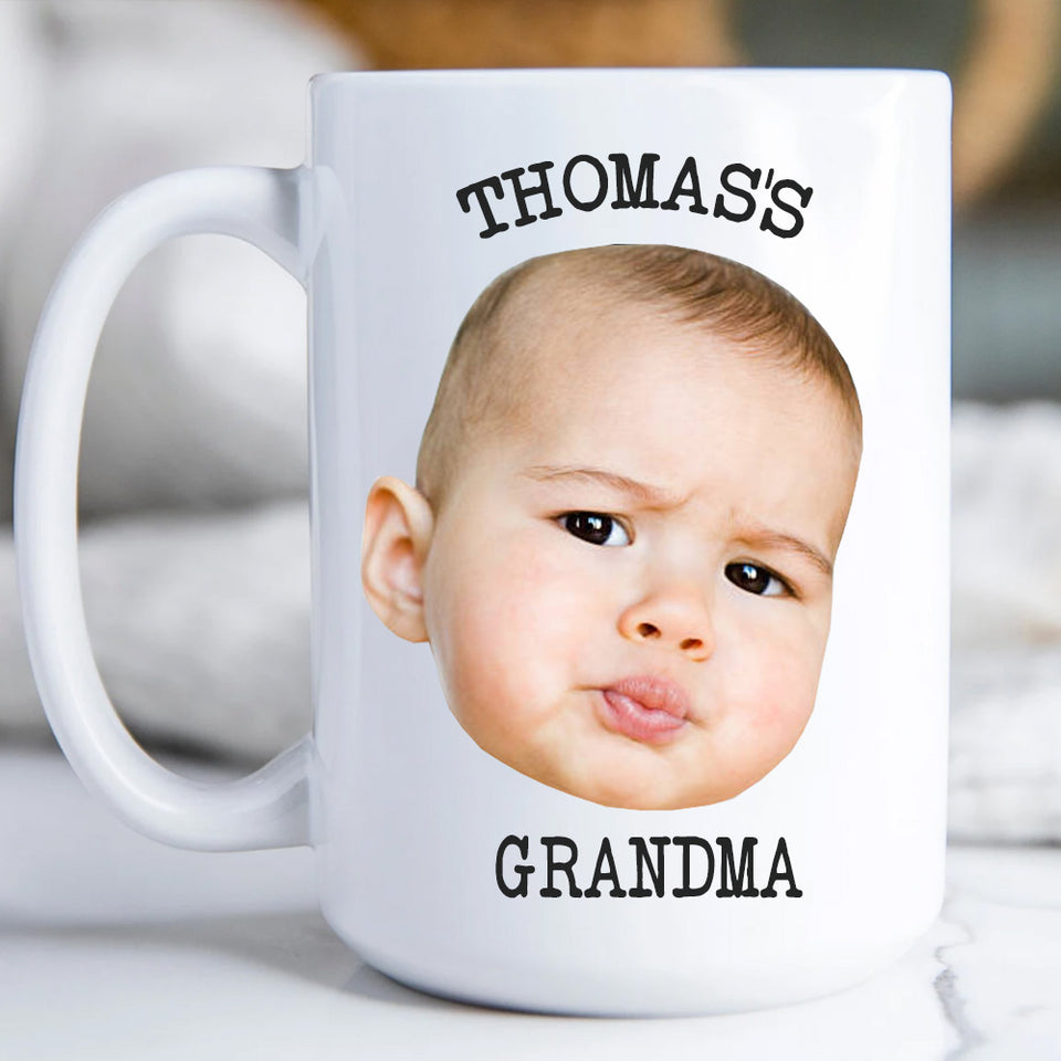 Custom Photo & Text Mug, Custom Birthday Gift, Gift from Grandma, Face Mug, Custom Photo Mug, Personalized Photo Mug