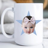 Face Star Mug, Baby Face Mug, Gift For Dad, Gift For Mom, Custom Photo Mug, Custom Face Mug, Star Face Mug, Personalized Face Mug