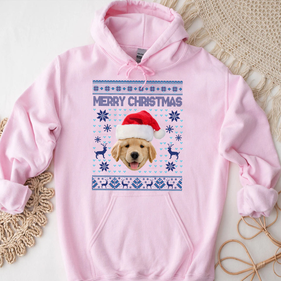 Custom Pet Dog Cat Face Ugly Christmas Sweater Sweatshirt - GreatestCustom