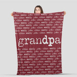 Personalized Blanket for Grandpa, Grandpa & Grandchild Name, Gift for Grandpa Fleece/Sherpa Blanket