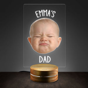 Custom Baby Face Light Gift for Dad Lamp Night Light Gift For Dad Personalized Acrylic Plaque LED Lamp Night Light