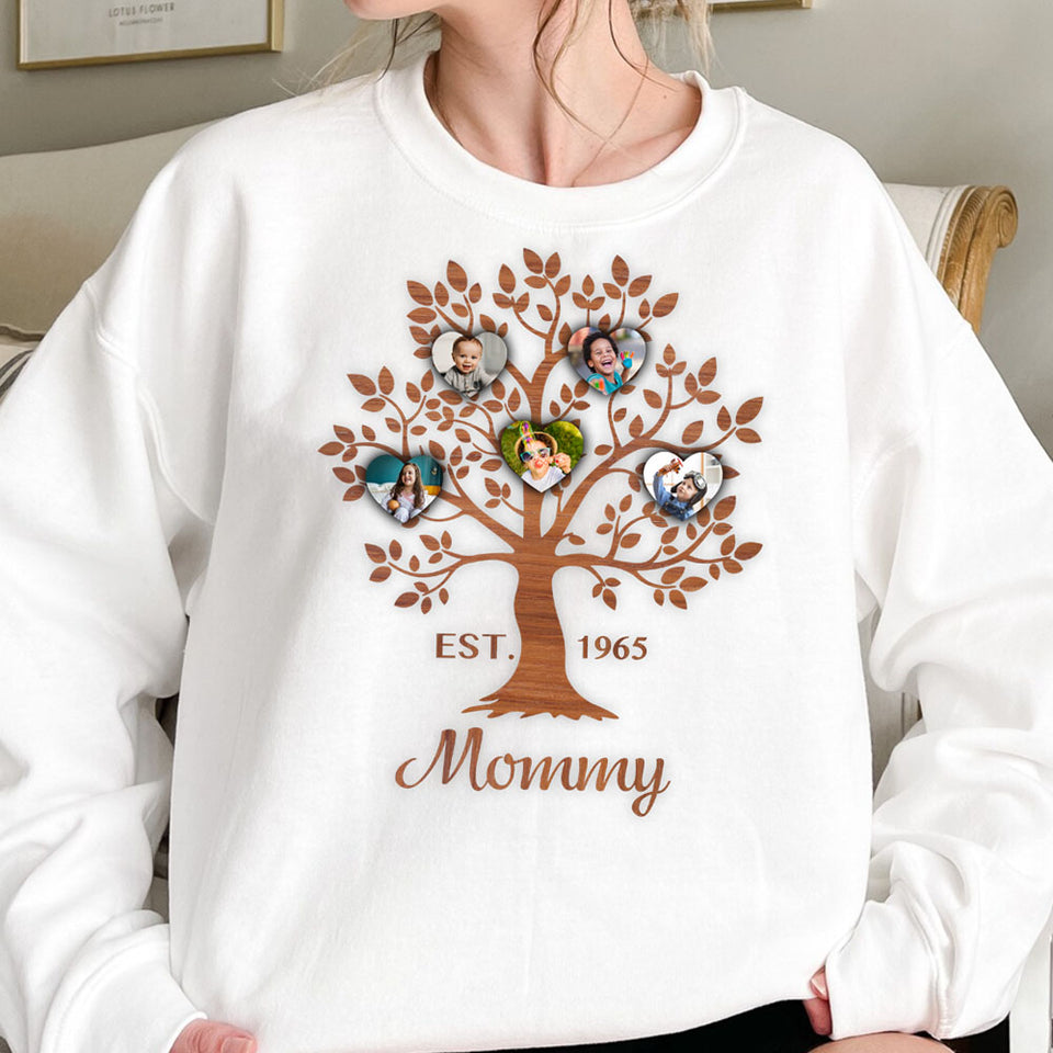 Mom Hoodie with Grandkids Names Heart Tree Custom Mom Sweatshirts, Gift for Mom