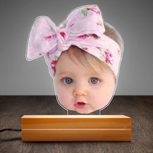 Custom Baby Face Night Light Gift For Mom Gift For Baby Personalized Acrylic Plaque LED Lamp Night Light