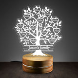Family Tree Of Life Personalized Tree Of Life Acrylic Plaque LED Lamp Night Light