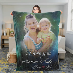 Personalized Mom Photo Galaxy Blanket, Gift for Mom Blanket