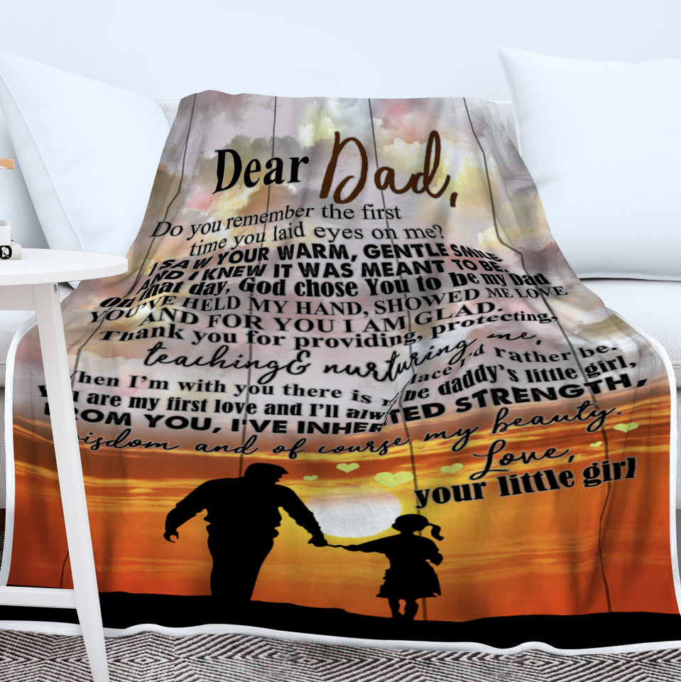 Gift For Dad From Daughter, Christmas Birthday Gift For Dad, Father Gift, To My Dad Premium Fleece Blanket