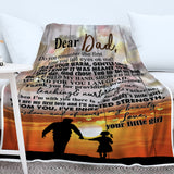 Gift For Dad From Daughter, Christmas Birthday Gift For Dad, Father Gift, To My Dad Premium Fleece Blanket