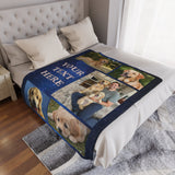 Customized Pet Collage Photo Blanket, Memorial Pet Fleece/Sherpa Blanket