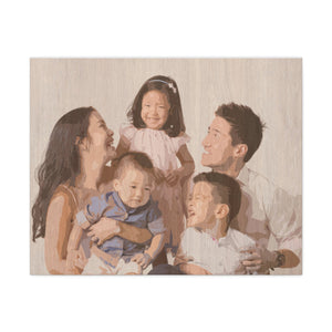 Personalized Photo Family Portrait, Custom Photo Family Canvas Wood Wall Art Decor - GreatestCustom
