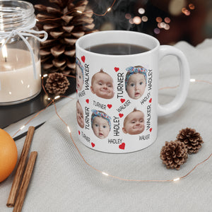 Custom Face Pattern Mug, Baby Photo Mug, Baby Photo Ceramic Coffee Mug, Personalized Anniversary Gift, Funny Birthday Gift For Her