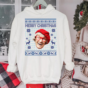 Custom Face Sweatshirt, Funny Ugly Christmas Sweater, Funny Christmas Jumper Woman-GreatestCustom