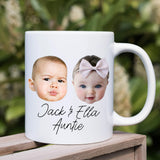 Two Baby Face Mug, Custom Baby Face Mug, Personalized Gift, Custom Mug, Gift for Auntie, Autie Gift, Cute Custom Mug, Photo Mug
