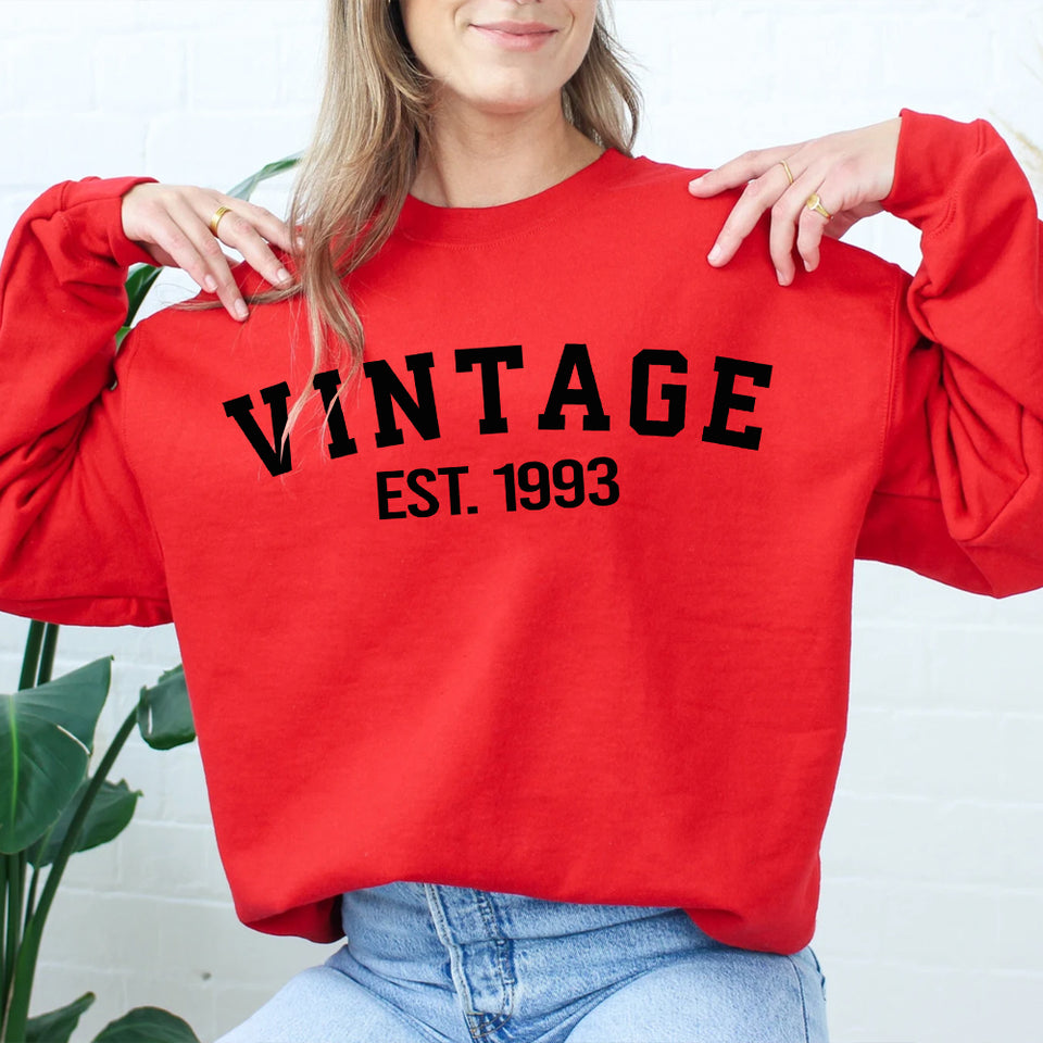 Custom Year 30th Birthday Sweatshirt, Vintage 1993 Birthday Sweatshirt for Women - GreatestCustom