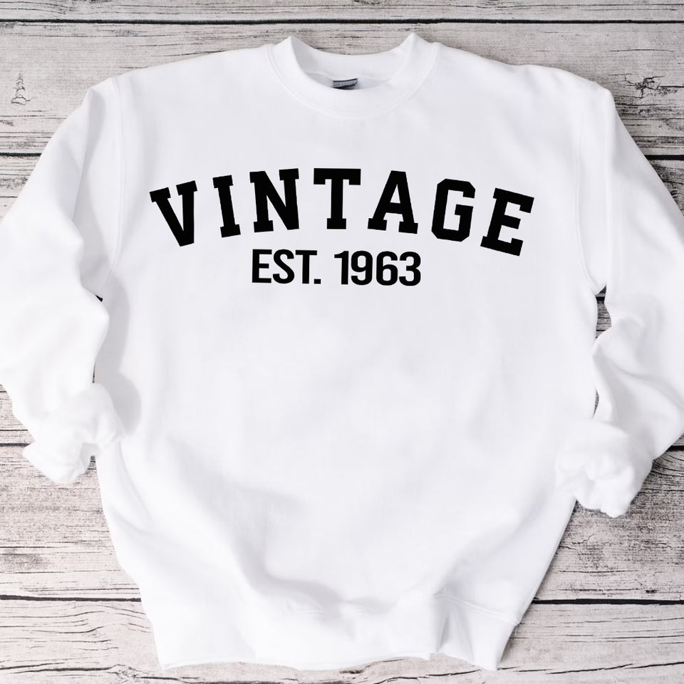 Custom Year 60th Birthday Sweatshirt, Vintage 1963 Birthday Sweatshirt for Women - GreatestCustom