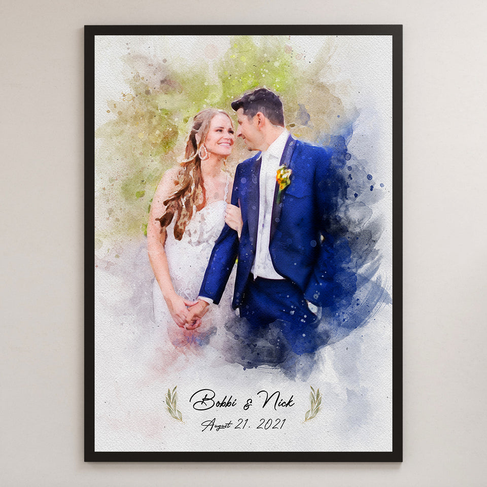 Custom Watercolor Painting From Your Photo, Personalized Watercolor Portrait, Wedding Portrait, Wedding Gift