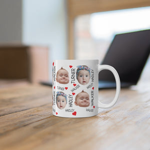 Custom Face Pattern Mug, Baby Photo Mug, Baby Photo Ceramic Coffee Mug, Personalized Anniversary Gift, Funny Birthday Gift For Her