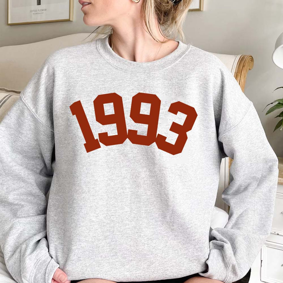 Womens 30th Birthday Sweatshirt, 1993 Birthday Year Number Sweatshirt for Women - GreatestCustom