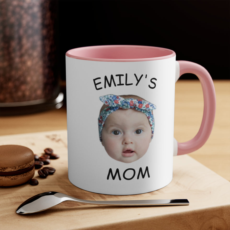 Personalized Custom Baby Face Mom Accent Mug, Mom Gift Coffee Mug - GreatestCustom