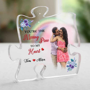 Personalized Couple Gift Photo Puzzle Acrylic Plaque, The Missing Piece To My Heart Acrylic Plaque