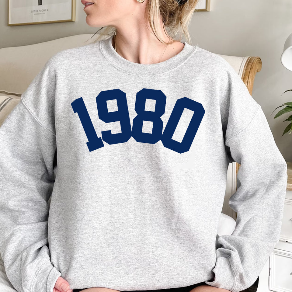 Custom Year 43th Birthday Sweatshirt, 1980 Birthday Year Sweatshirt for Women - GreatestCustom