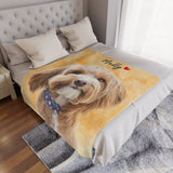 Pet Blanket From Photo, Painting Pet Blanket, Watercolor Dog/Cat Illustration Blanket - GreatestCustom