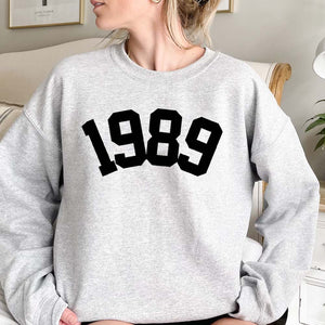 Custom Year 34th Birthday Sweatshirt, 1989 Birthday Year Number Sweatshirt for Women - GreatestCustom